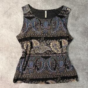Vintage White Stag Sleeveless Paisley Top